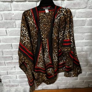 Accessory ST New York. Leopard kimono shawl robe vest. One size fits most.